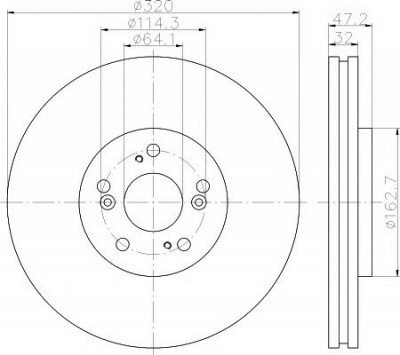 HELLA PAGID 8dd355116091 -  Тормозной диск